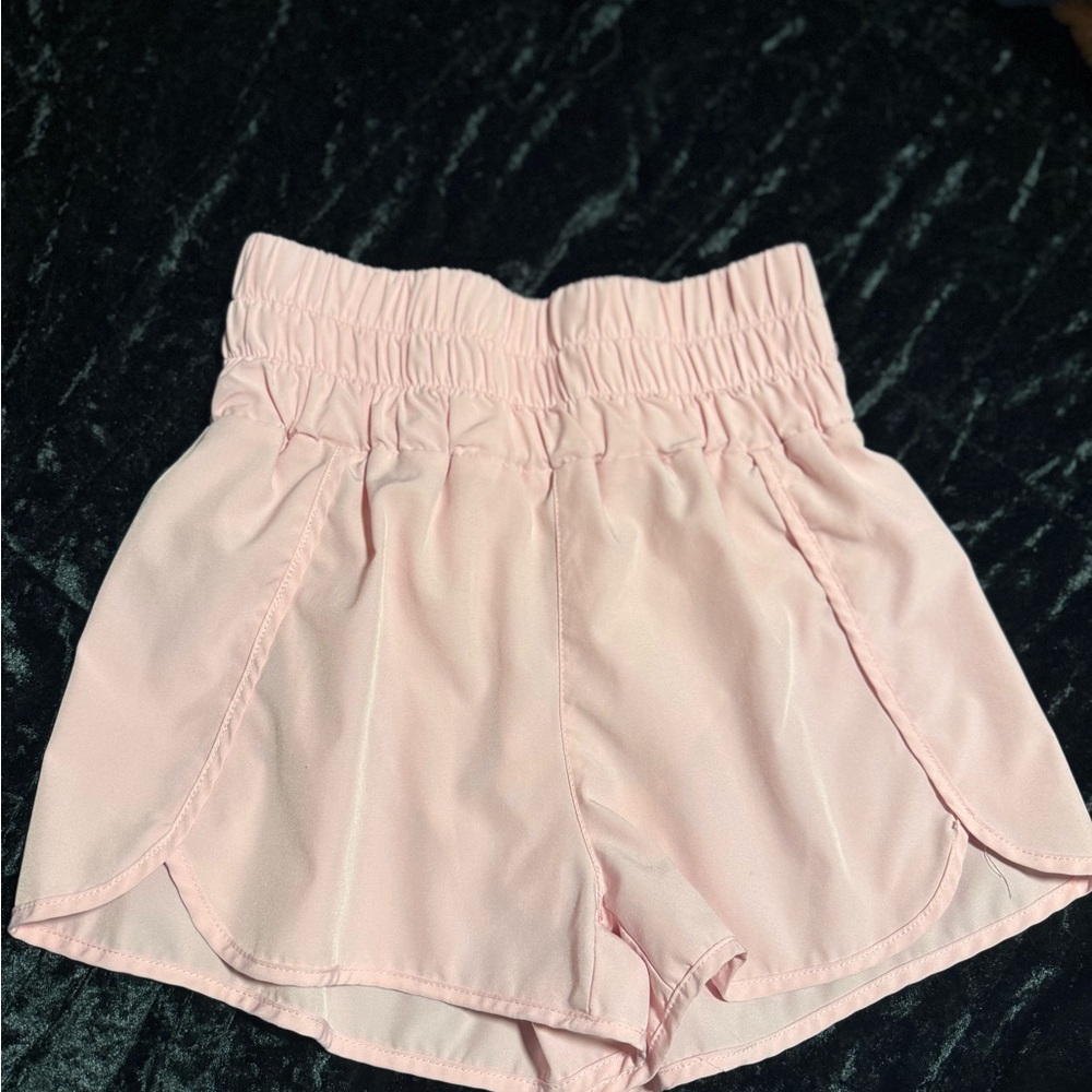Pink Lily Light Pink Gathered Shorts